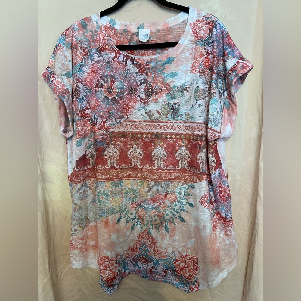 Time and Tru Women's Multicolor Floral Blouse
